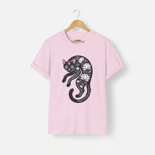Floral Black Cat
